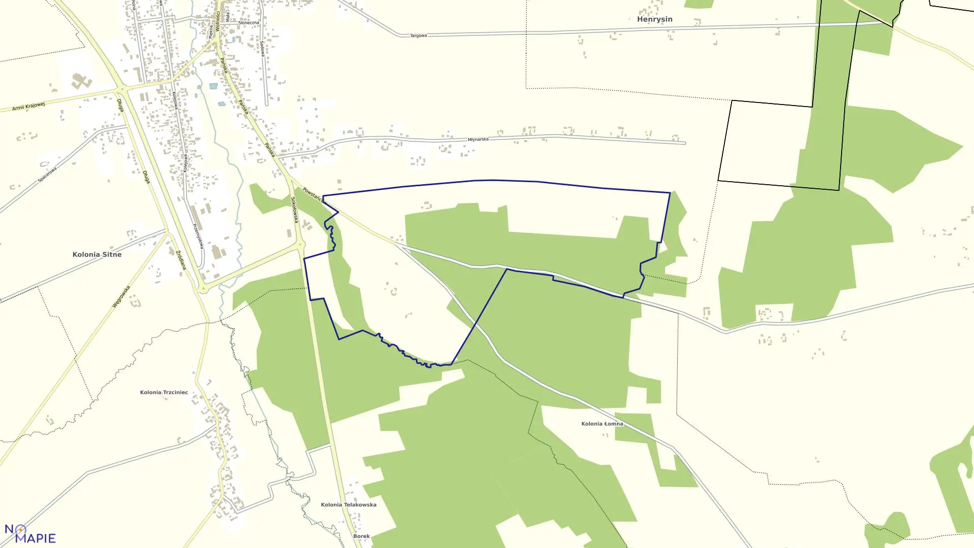 Mapa obrębu KOSÓW-HULIDÓW w gminie Kosów Lacki